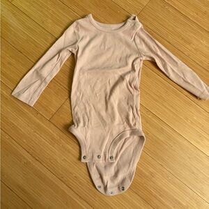 Soft Pink Long Sleeve Baby Bodysuit